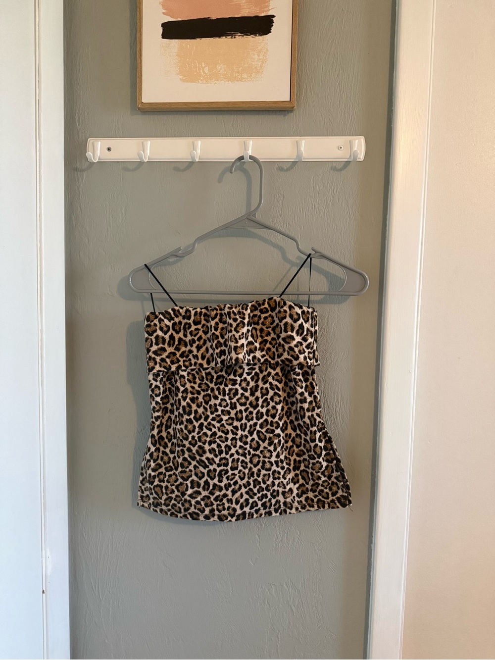 gaze Leopard Print Strapless Tube Top - Brown Black Cream